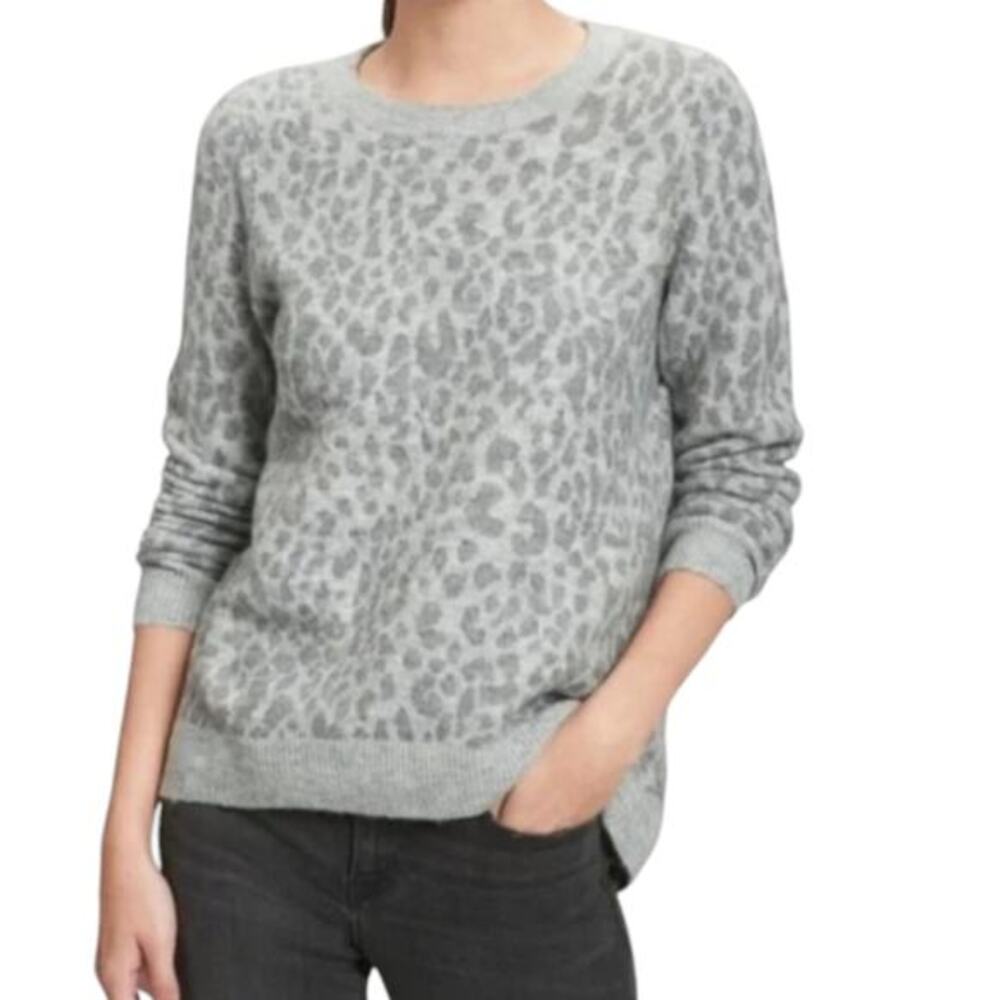 Workshop Republic Clothing Leopard Print Crew Neck Long Sleeve Sweatshirt Top 2X